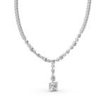 Bortwide "Gorgeous Beauty" Princess Cut Sterling Silver Necklace