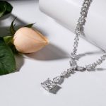 Bortwide "Gorgeous Beauty" Princess Cut Sterling Silver Necklace