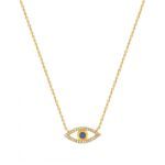 Bortwide "Evil Eye" Round Cut Sterling Silver Necklace