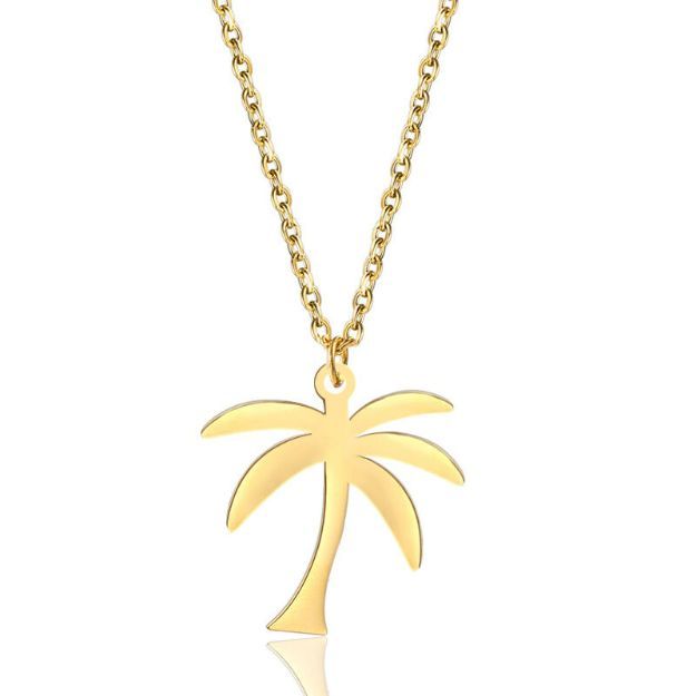 Bortwide "I’m Cool" Palm Tree Sterling Silver Necklace