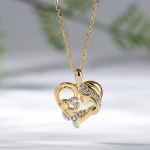 Bortwide "Warmest Protection" Mom & Baby Heart Sterling Silver Necklace