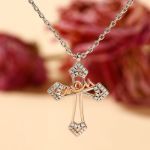 Bortwide "Mom Bless You" Mom Cross Sterling Silver Necklace