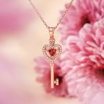 Bortwide "Brilliant Faith" Heart Key Sterling Silver Necklace
