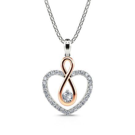 Bortwide "You Complete Me" Infinity Love Heart Sterling Silver Necklace