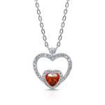 Bortwide "Brilliance Love" Heart Cut Sterling Silver Necklace