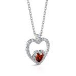 Bortwide "Brilliance Love" Heart Cut Sterling Silver Necklace