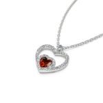 Bortwide "Brilliance Love" Heart Cut Sterling Silver Necklace