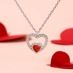 Bortwide "Brilliance Love" Heart Cut Sterling Silver Necklace