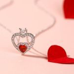 Bortwide "Brilliance Love" Heart Cut Sterling Silver Necklace