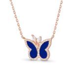 Bortwide Blue Lapis Butterfly Sterling Silver Necklace