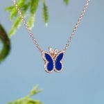 Bortwide Blue Lapis Butterfly Sterling Silver Necklace