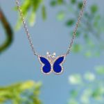 Bortwide Blue Lapis Butterfly Sterling Silver Necklace