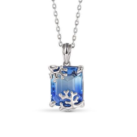 Bortwide "Coral Reefs" Emerald Cut Sterling Silver Necklace