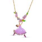 Bortwide "Dream It Possible" Ballet Dancer with Flower Sterling Silver Necklace
