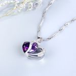 Bortwide Heart Cut Sterling Silver Pendant Necklace