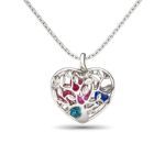 Bortwide Birthstone Heart Pendant Necklace