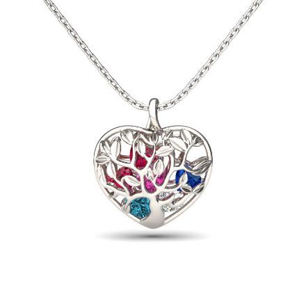 Bortwide Birthstone Heart Pendant Necklace