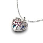 Bortwide Birthstone Heart Pendant Necklace