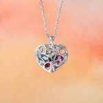 Bortwide Birthstone Heart Pendant Necklace