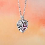 Bortwide Birthstone Heart Pendant Necklace