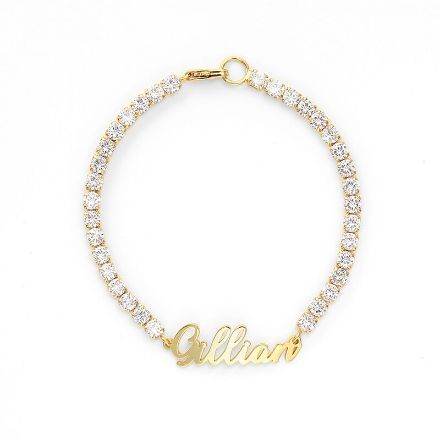 Bortwide Gorgeous Round Cut Personalized Name Bracelet