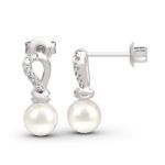 Bortwide Knot Cultured Pearl Sterling Silver Earrings