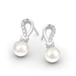 Bortwide Knot Cultured Pearl Sterling Silver Earrings