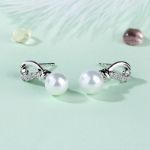 Bortwide Knot Cultured Pearl Sterling Silver Earrings