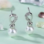 Bortwide Knot Cultured Pearl Sterling Silver Earrings