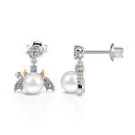 Bortwide "Little Demon" Cultured Pearl Sterling Silver Earrings