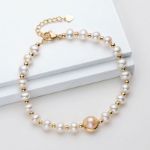 Bortwide "Enchanted Luster" Golden Tone Pearl Bracelet