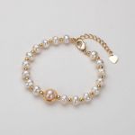 Bortwide "Enchanted Luster" Golden Tone Pearl Bracelet