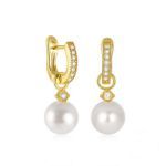 Bortwide Classic Design Pearl Sterling Silver Drop Earrings