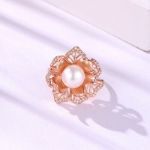 Bortwide Floral Design Pearl Sterling Silver Adjustable Ring