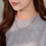 Bortwide "Bold Opulence" Gray Pearl Necklace