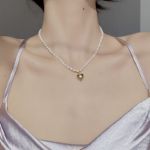 Bortwide "Ethereal Beauty" Heart Pendant White Pearl Necklace