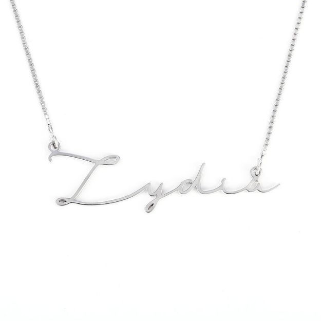 Bortwide Silver Signature Style Name Necklace