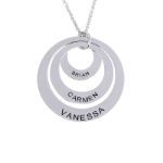 Bortwide Three Disc Engraved Necklace Sterling Silver