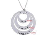 Bortwide Three Disc Engraved Necklace Sterling Silver