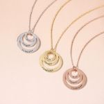 Bortwide Three Disc Engraved Necklace Sterling Silver