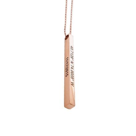 Bortwide Personalized Vertical Bar Sterling Silver Necklace