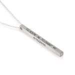 Bortwide Personalized Vertical Bar Sterling Silver Necklace