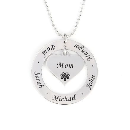 Bortwide Engraved Necklace Sterling Silver