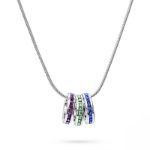 Bortwide Stackable Birthstone Eternity Charm Necklace Sterling Silver