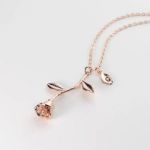 Bortwide Rose With Initial Necklace Sterling Silver