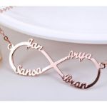 Bortwide Four Name Infinity Necklace Sterling Silver