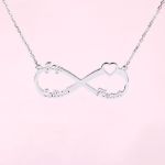 Bortwide Heart Shape Three Name Infinity Necklace Sterling Silver