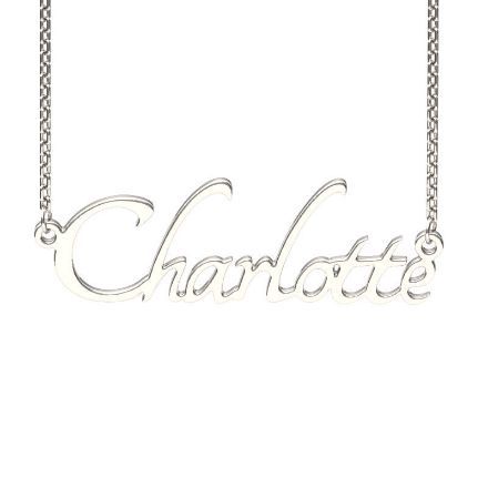 Bortwide Silver Tangerine Style Name Necklace