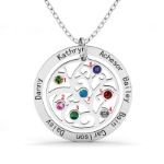 Bortwide Family Tree Necklace with Birthstones Sterling Silver