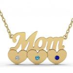 Bortwide Mom with Birthstones Sterling Silver Necklace